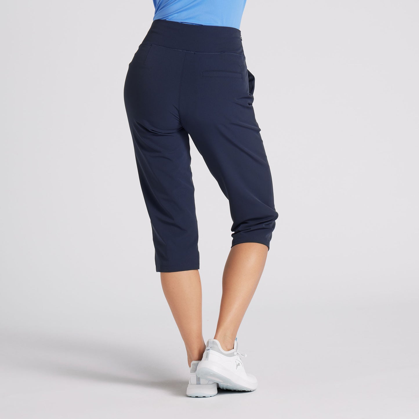 Puma Ladies Soft-Stretch High-Rise Capris in Deep Navy with UPF 40