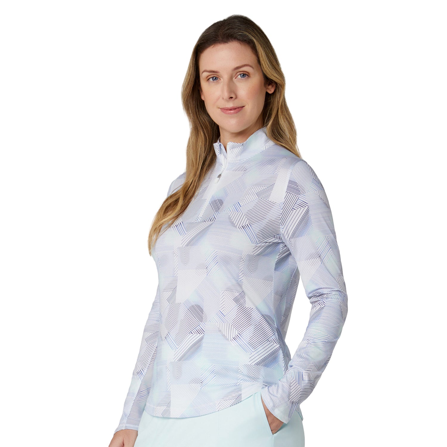 Callaway Womens Golf Top with Bold Geo Print and Mesh Ventilation for Added Comfort on The Course