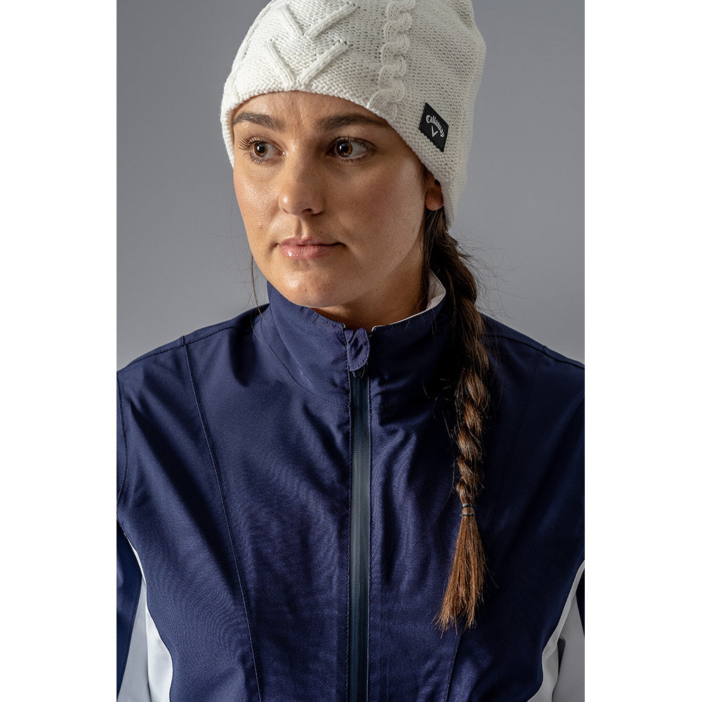 Callaway Ladies Weather Series Waterproof Jacket with 3 Year Warranty in Peacoat & White