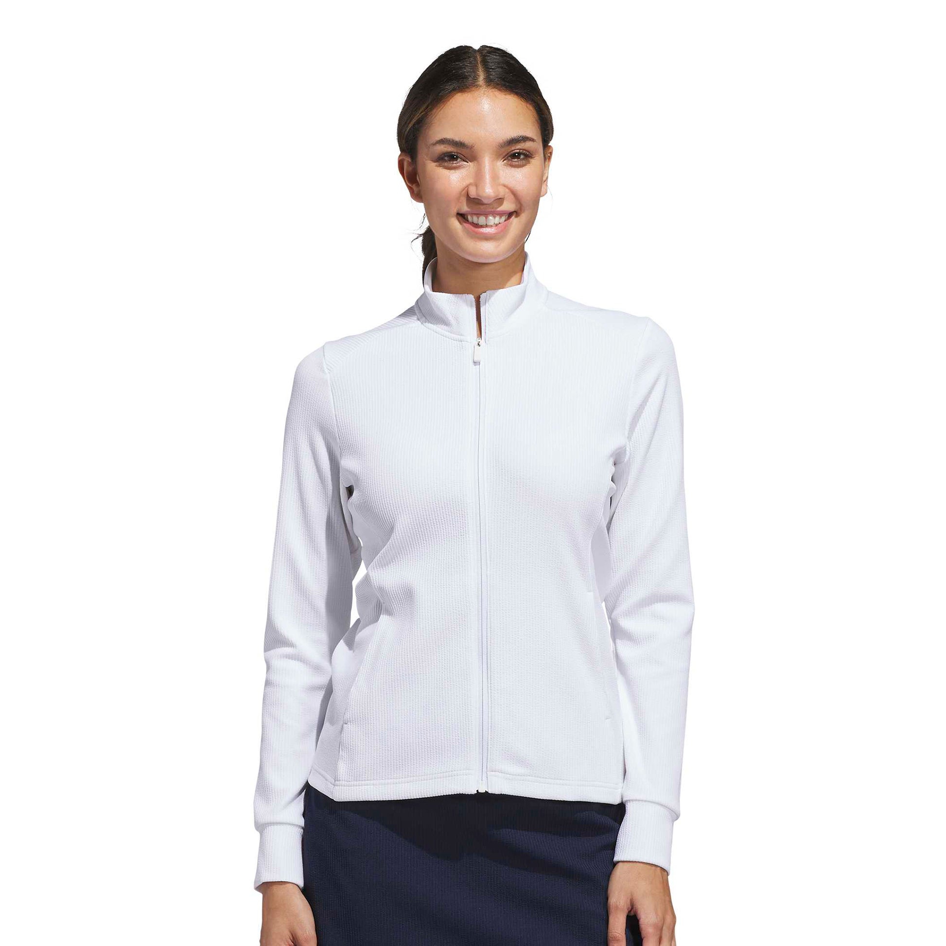adidas Golf Ladies Full-Zip Textured Jacket – Lightweight Layering for Everyday Wear & On-Course Comfort