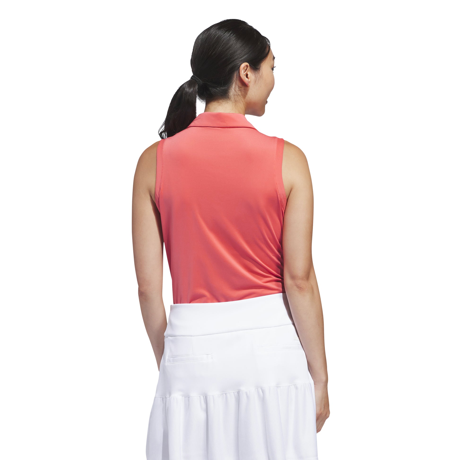 adidas Ladies Sleeveless Golf Polo in Preloved Scarlet