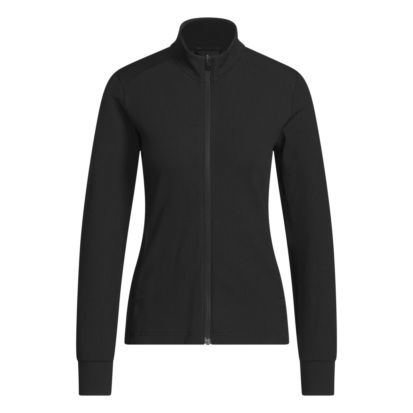 adidas Golf Ladies Full-Zip Textured Jacket - Lightweight Layering for Everyday Wear & On-Course Comfort in Black