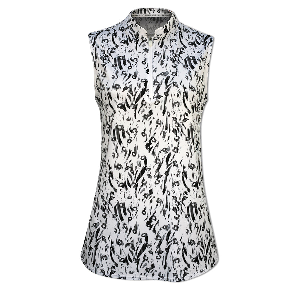 Puma Golf Ladies Cloudspun Animal Print Sleeveless Polo - Last One Small Only Left