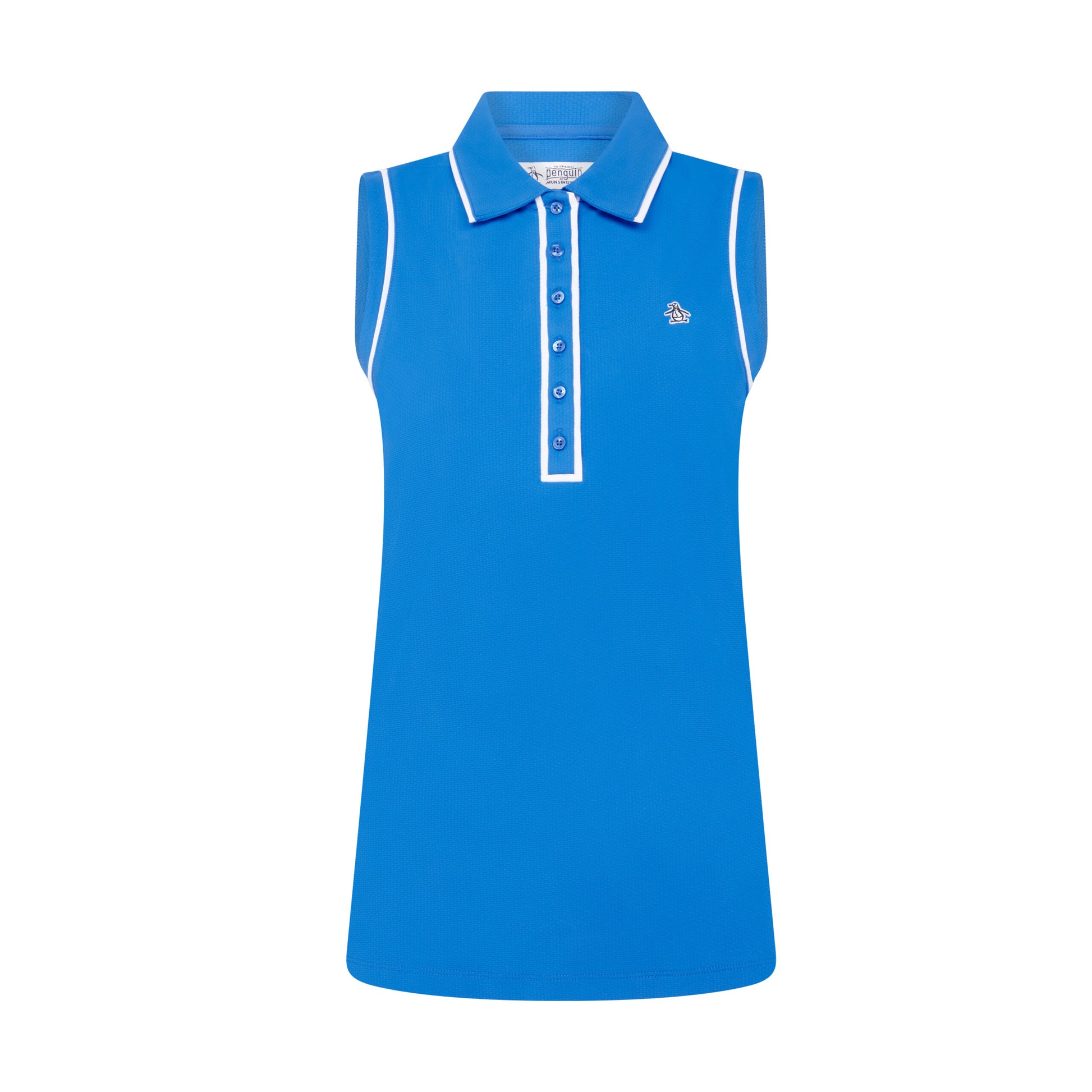 Original Penguin Womens Sleeveless Polo with Contrast Piping