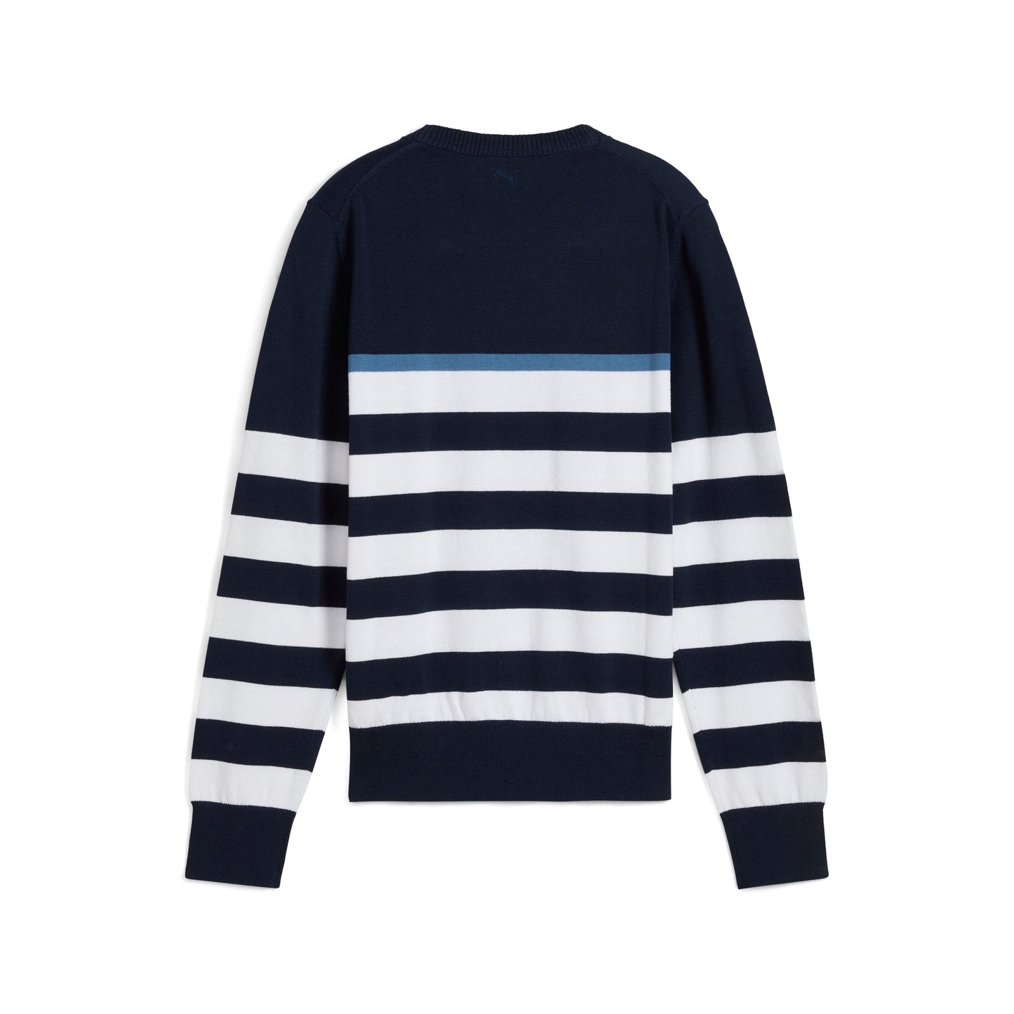 Puma Golf Ladies Crew Neck Stripe Sweater in Navy & White