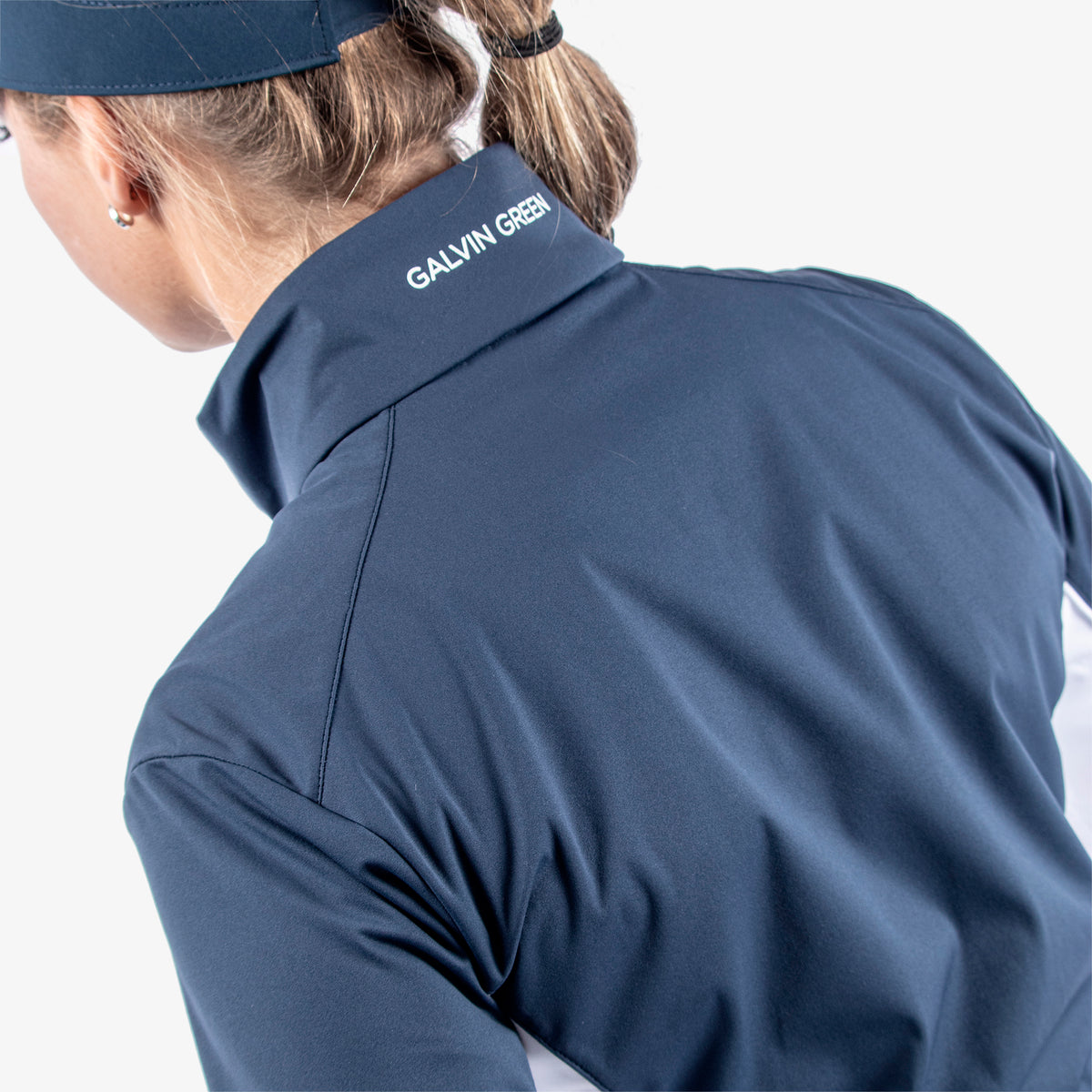 Galvin Green Women's Windproof Navy Jacket for INTERFACE-1™ Innovation with Tailored Elegance