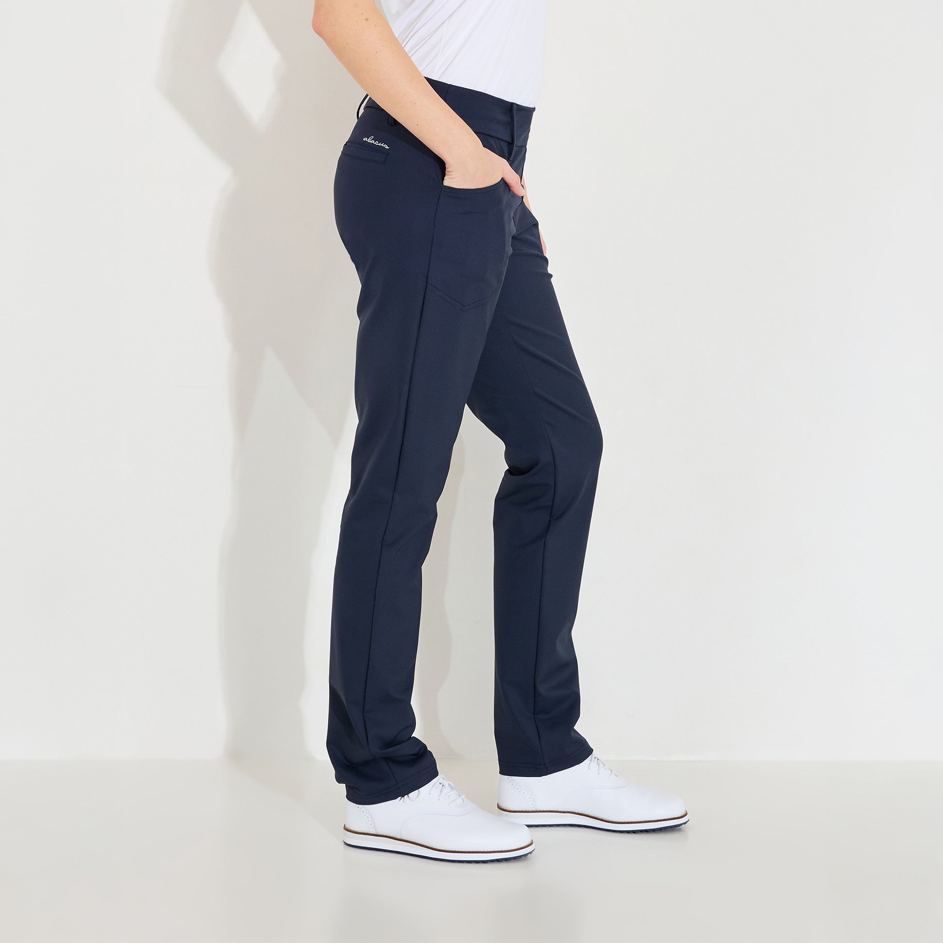 Abacus Ladies Pull-On Midwaist Trousers in Navy- Effortless Style & Performance