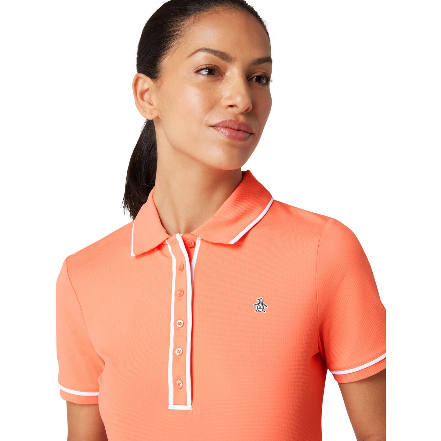 Original Penguin Womens Short Sleeve Polo with Contrast Piping