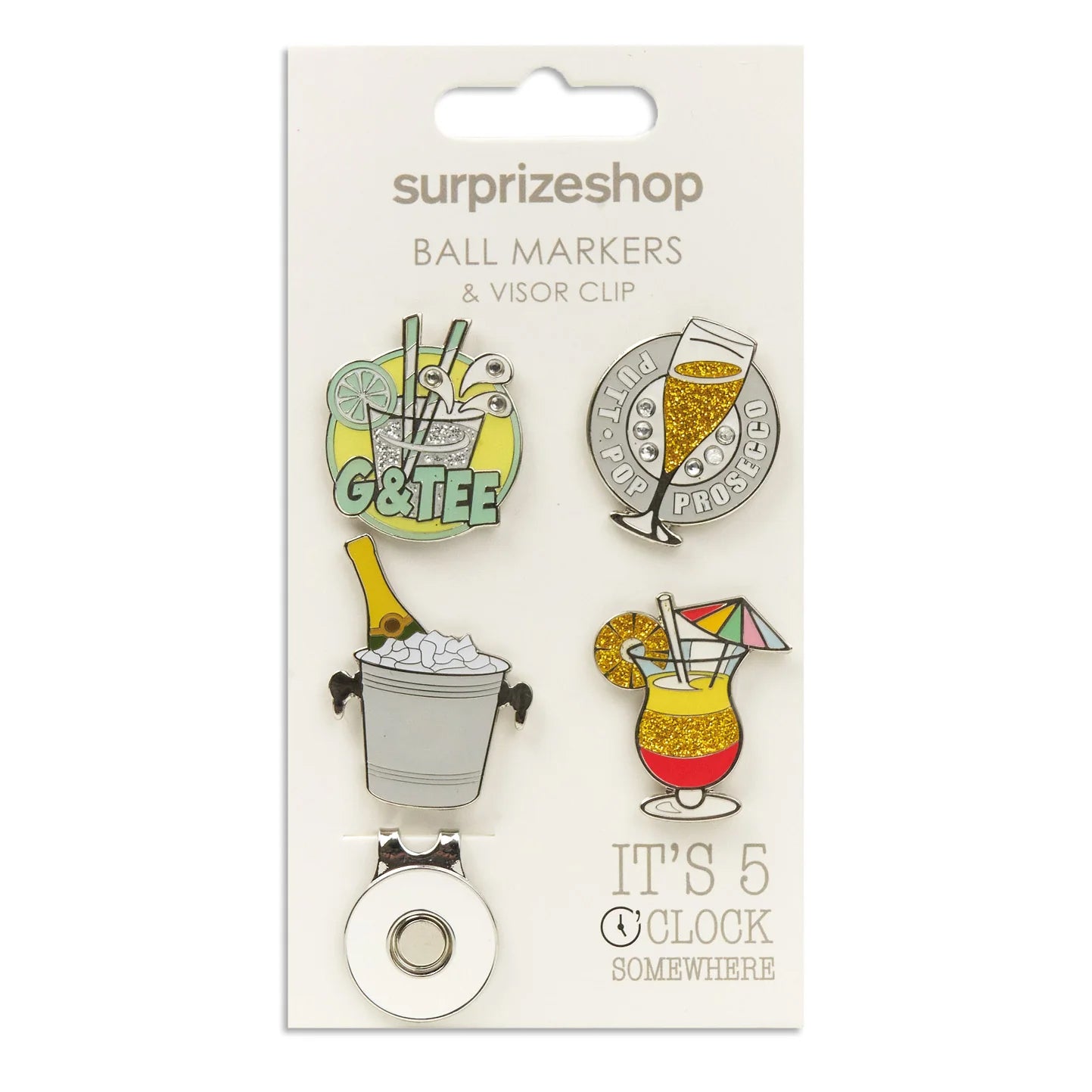 Surprizeshop Golf Ball Marker & Visor Clip Set