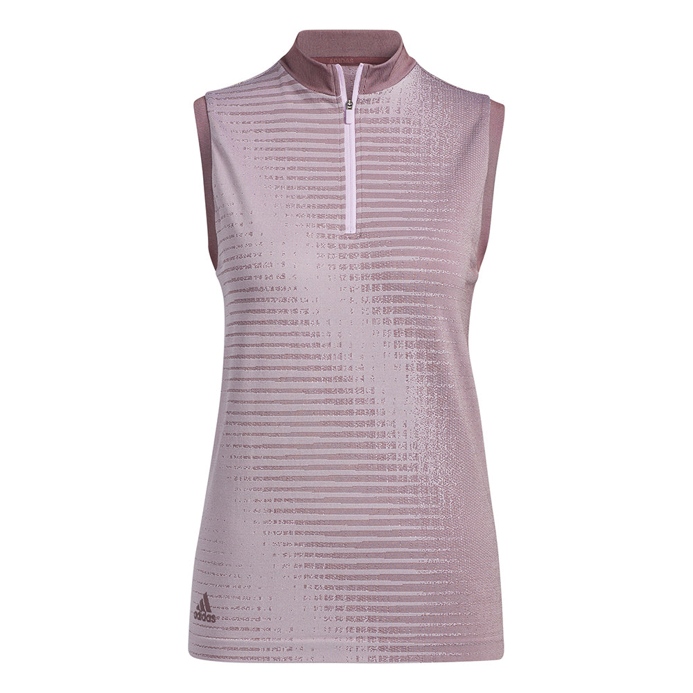 adidas Ladies Sleeveless Golf Polo in Quiet Crimson