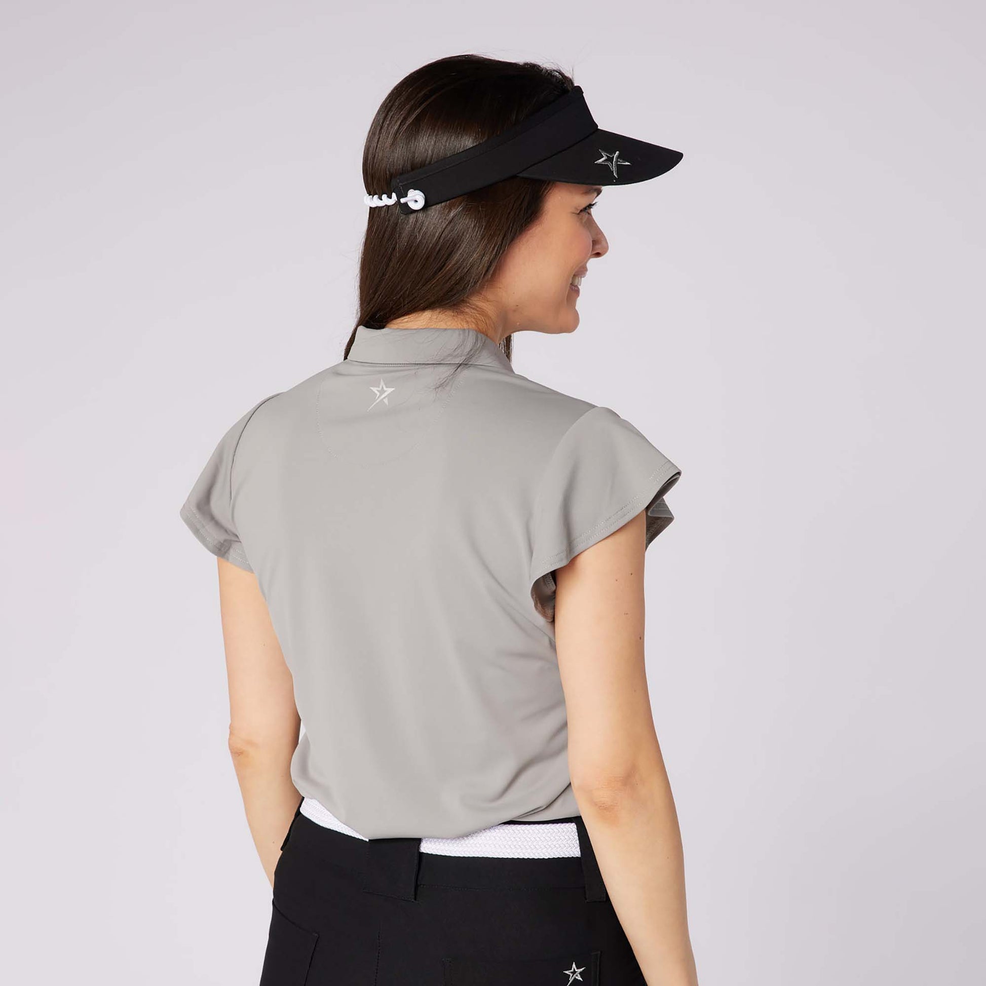 Swing Out Sister Ladies Fluted Sleeve Polo for Elegant Flair On & Off The Course