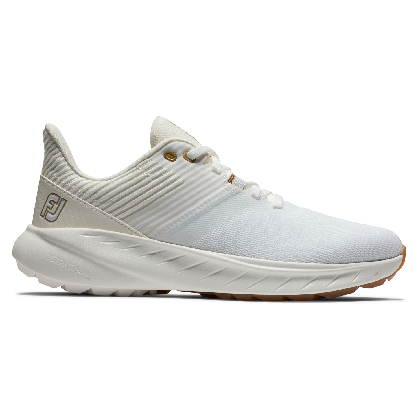 FootJoy Ladies Spikeless Flex Golf Shoes in White and Beige