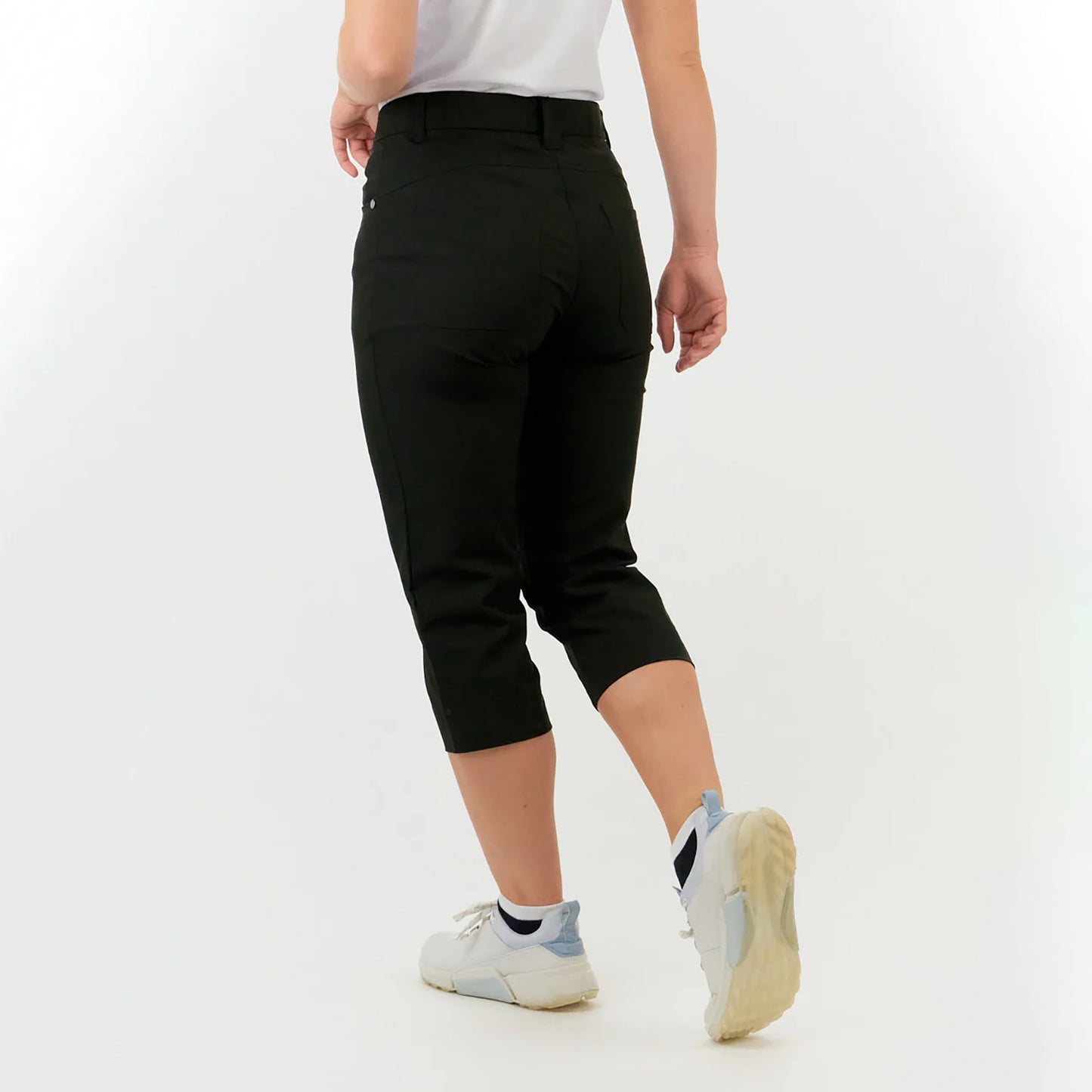 Pure Golf Ladies Stretch Capri in Black