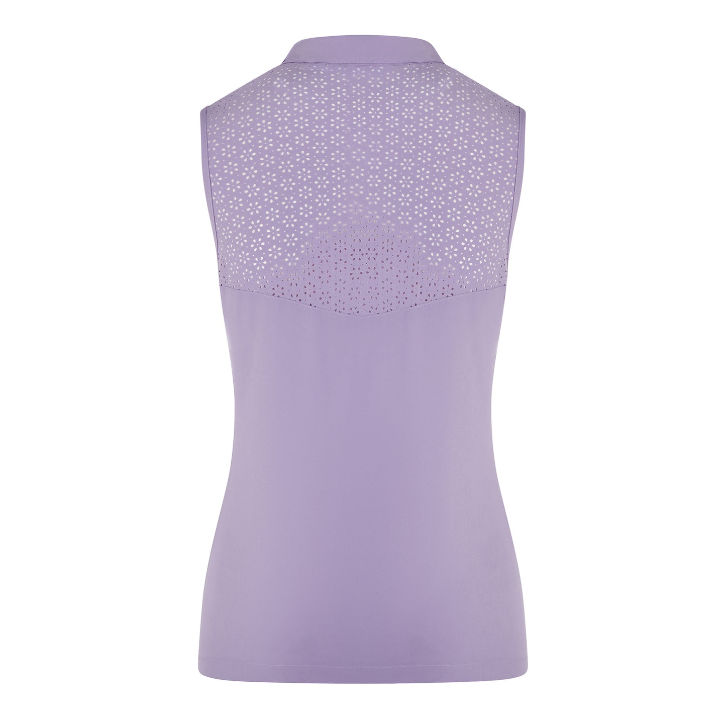 Swing Out Sister Ladies Laser Print Sleeveless Polo in Digital Lavender