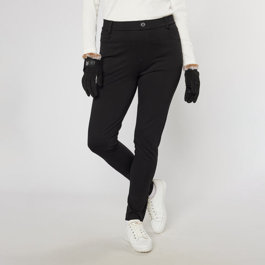 Swing Out Sister Ladies Pull-On Trousers with Ankle Zip in Black