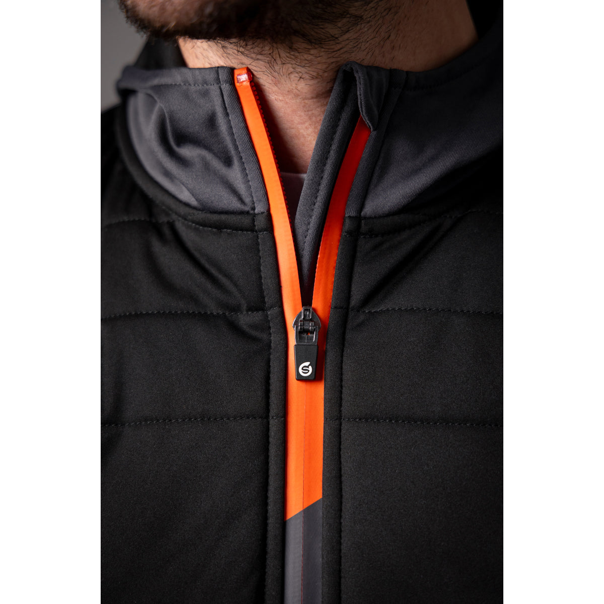 Sunderland Mens Hybrid Showerproof Mid-Layer with Contrast Quilted Panels and Hood