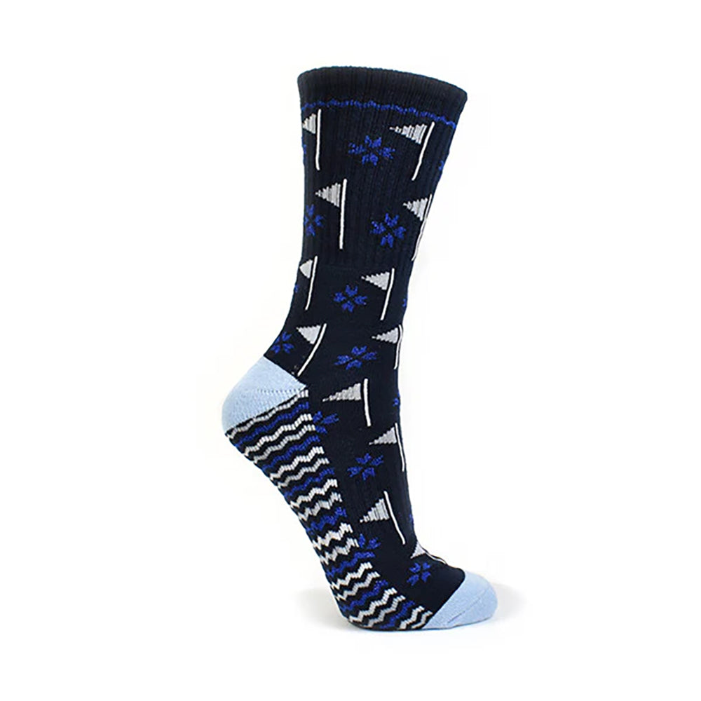 Surpizeshop Ladies Navy Crew Golf Flag Socks