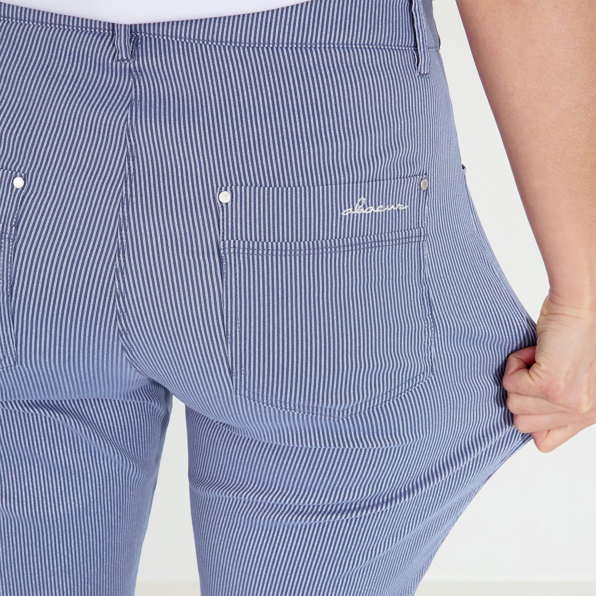 Abacus Ladies 7/8 Pinstripe Trousers - Effortless Style & Performance