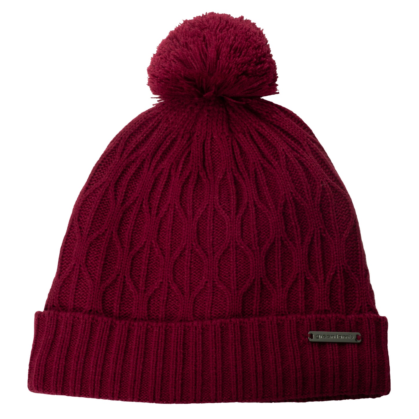 Green Lamb Ladies Fleece Lined Knitted Bobble Hat