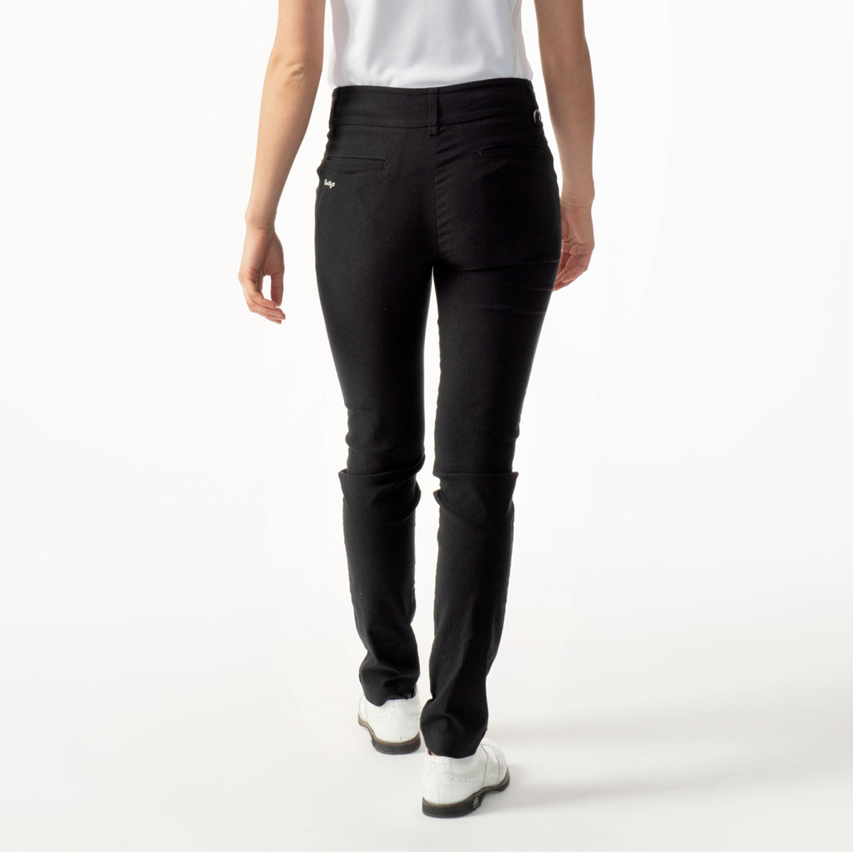 Daily Sports dames pull on broek met superstretch afwerking in zwart GolfGarb