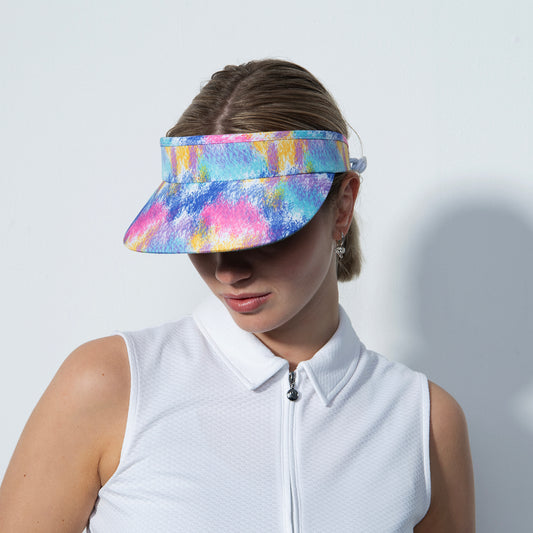 Daily Sports Ladies Visor with Adjustable Fit in a Multicoloured Brushstroke Pattern