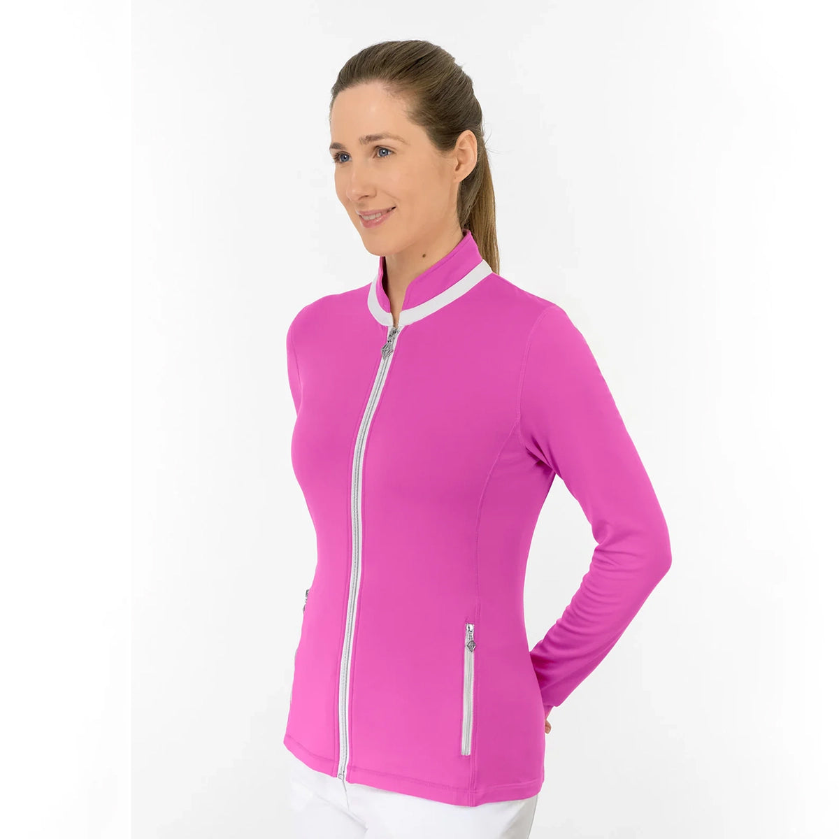 Pure Golf Ladies Mid-Layer Stretch Jacket with Full-Zip - Performance Stretch for Players Who Don’t Slow Down