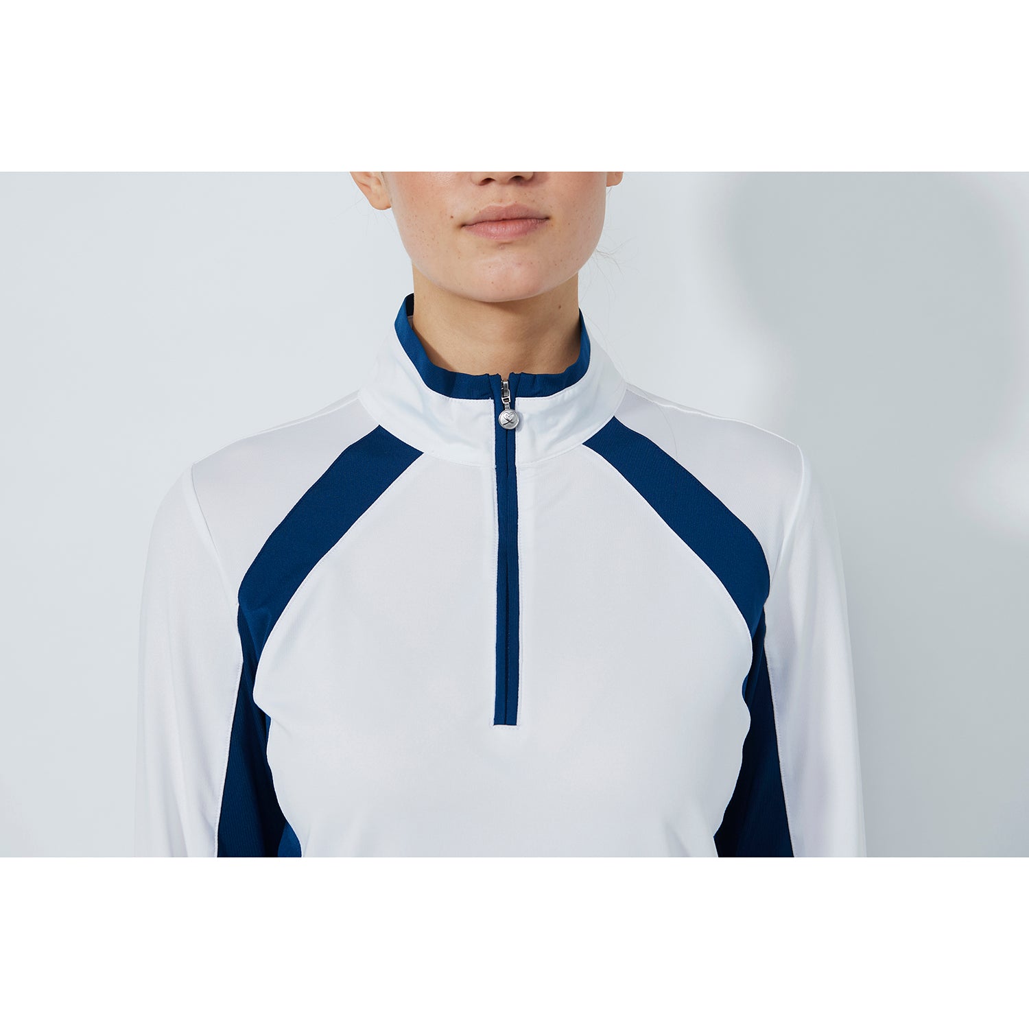 Daily Sports Ladies Lightweight Zip-Neck Top with Colour Blocks