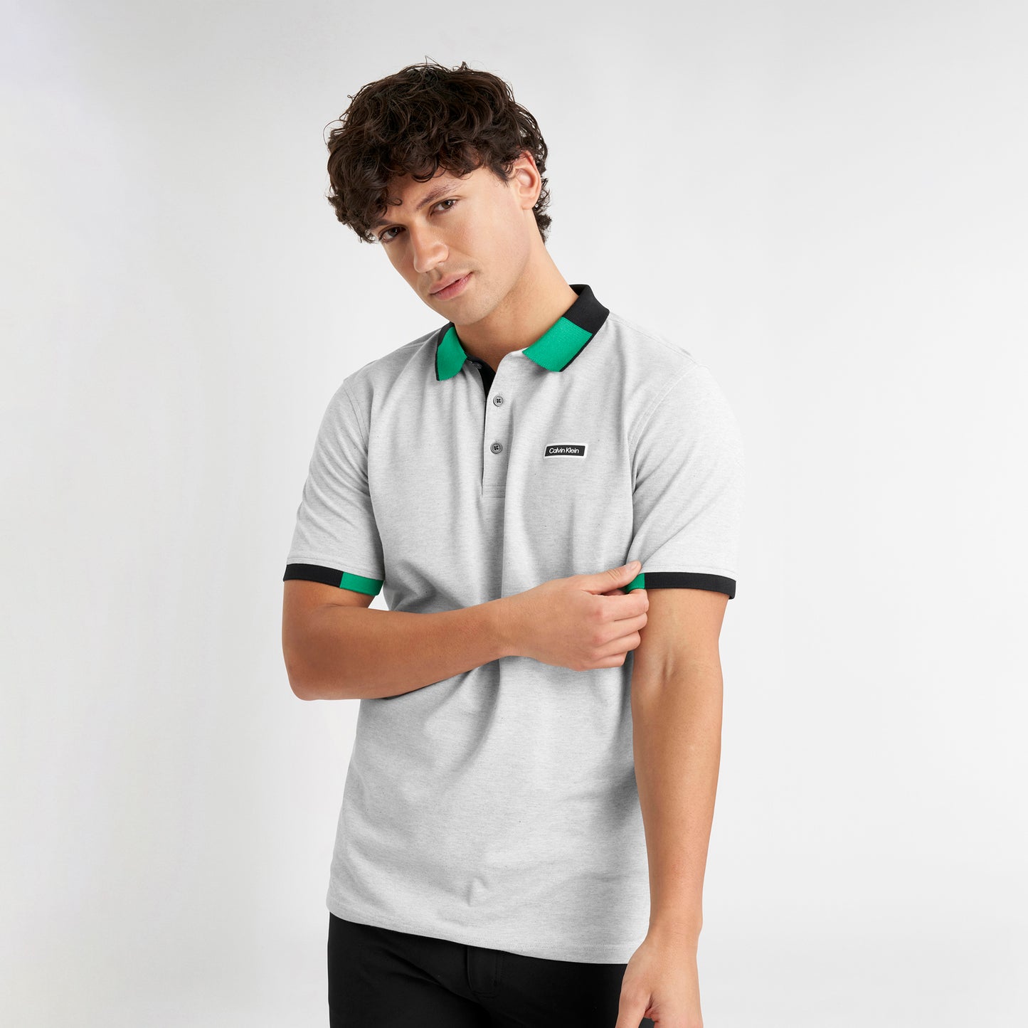 Calvin Klein Mens Polo with Colour Block Trim