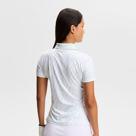J.Lindeberg Ladies Tour Tech Printed Polo - Feminine Performance with Effortless On-Course Style