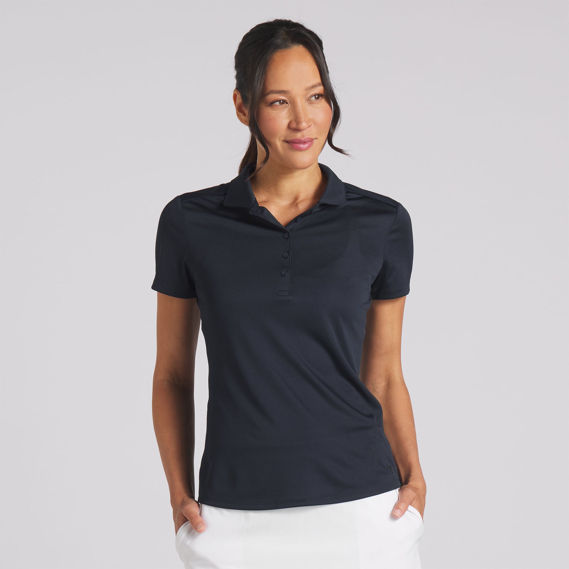 Puma Golf Ladies Short Sleeve Polo with Mesh Back in Deep Navy