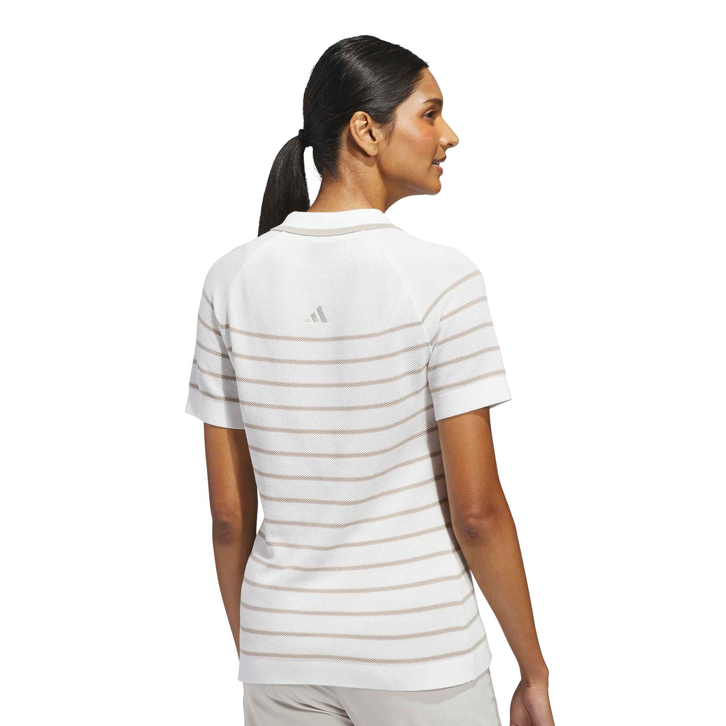 adidas Golf Ladies Striking Mesh Style Knitted Polo with On-trend Contrast Stripes