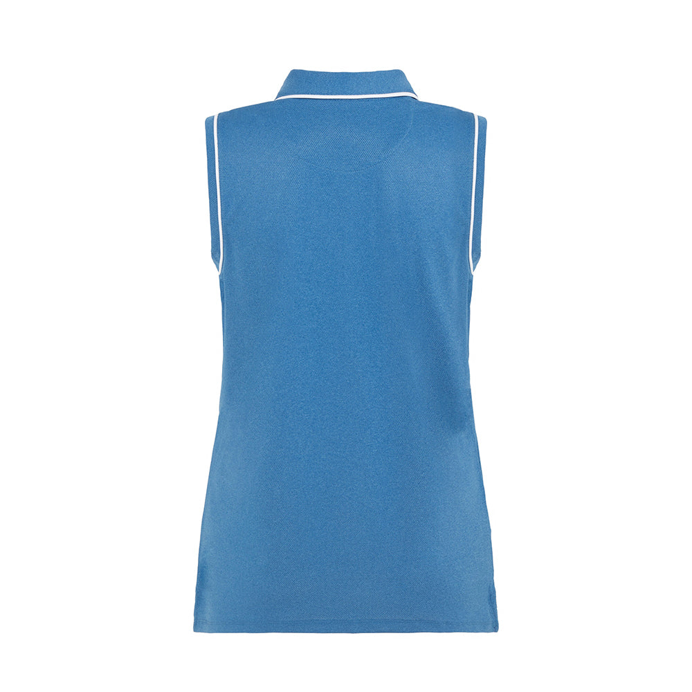 Original Penguin Ladies Piped Sleeveless Polo in Blueberry Pancake