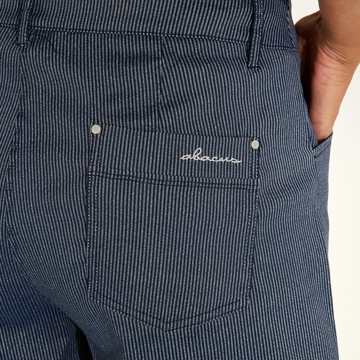 Abacus Ladies Wide Leg Navy Pinstripe Shorts - Effortless Style & Performance 
