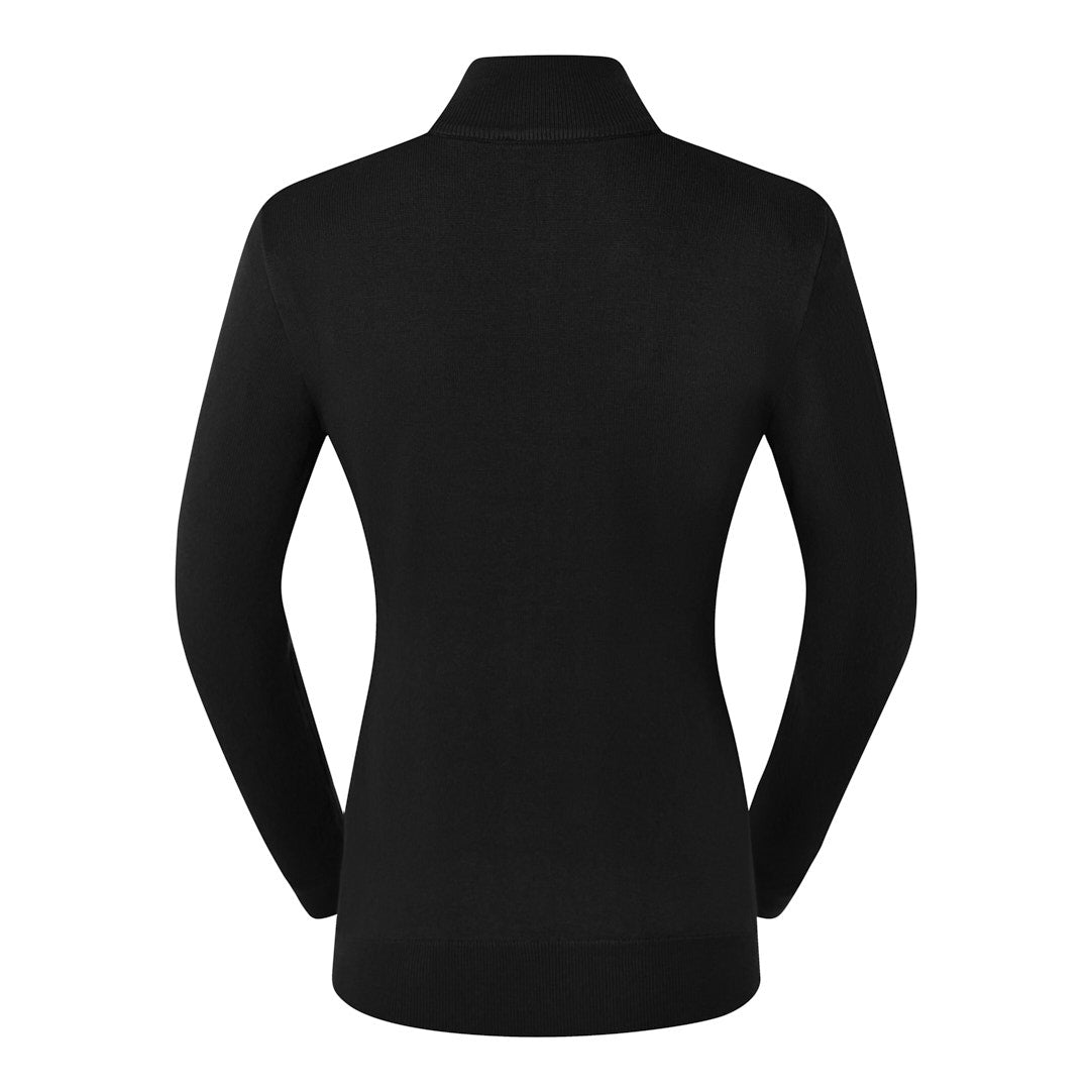 Pure Ladies Full Zip Lined Sweater in Black