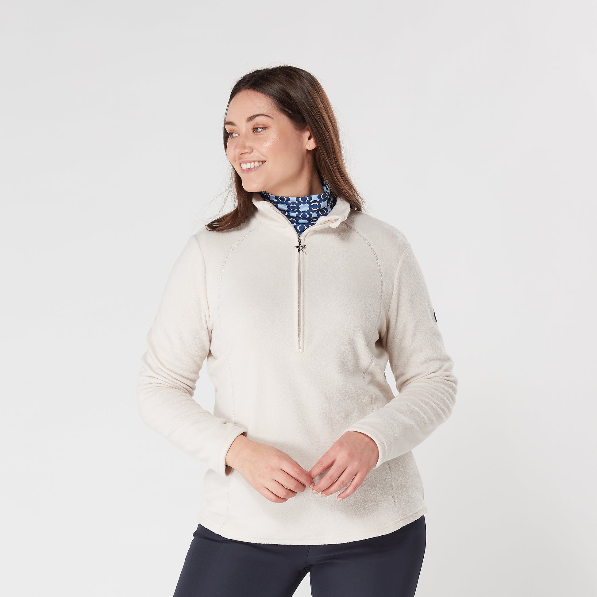 Swing Out Sister 1/4 Zip Fleece with Silver Thread Contour Seams