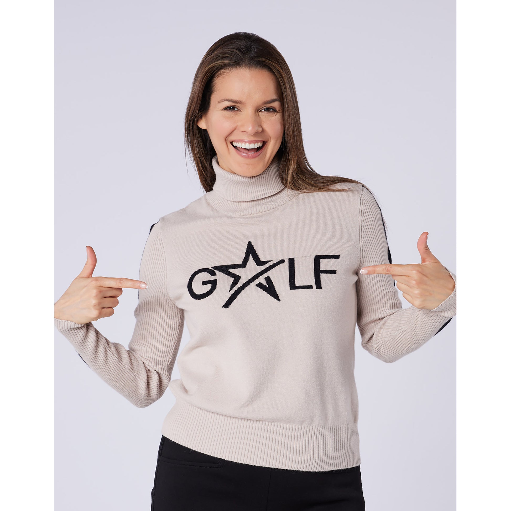 Swing Out Sister Womens 'Golf' Roll Neck with Ribbed Detail