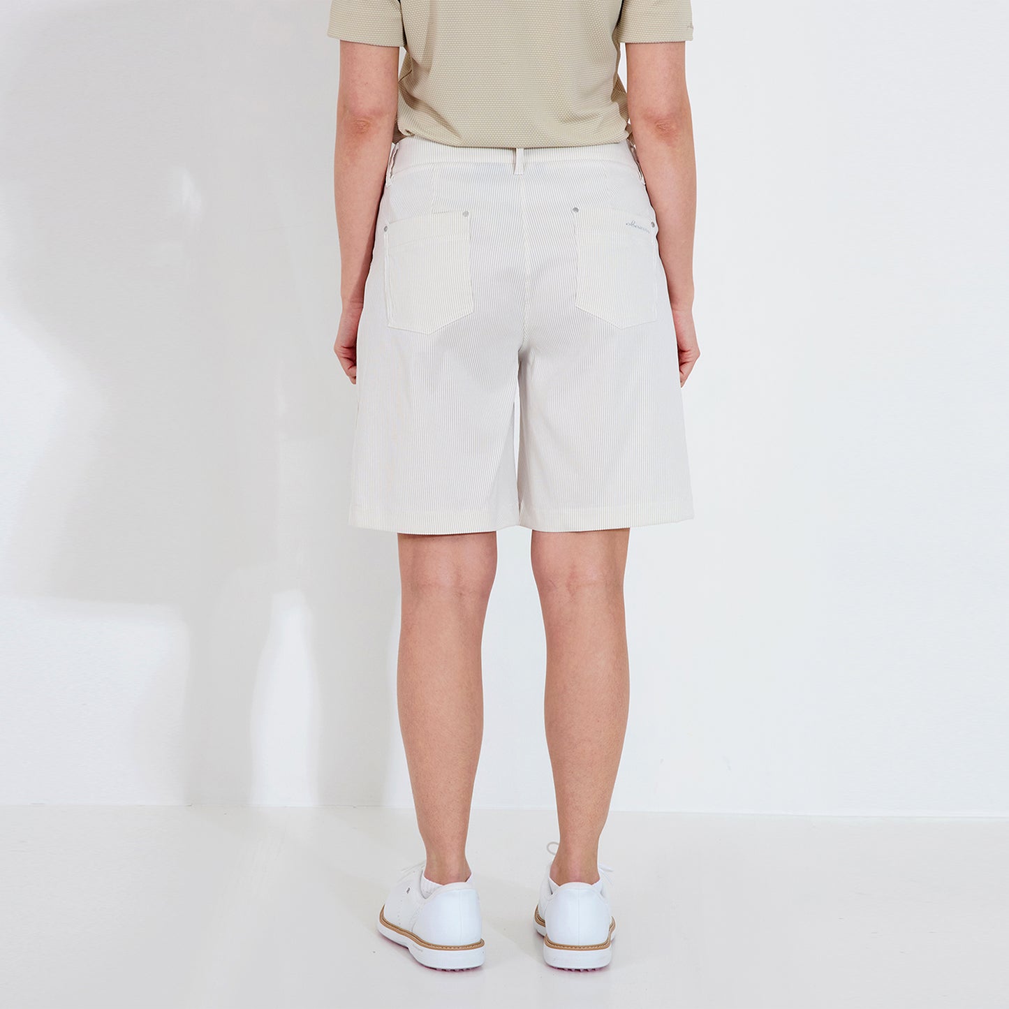 Abacus Ladies Wide Leg Pinstripe Shorts - Effortless Style & Performance 