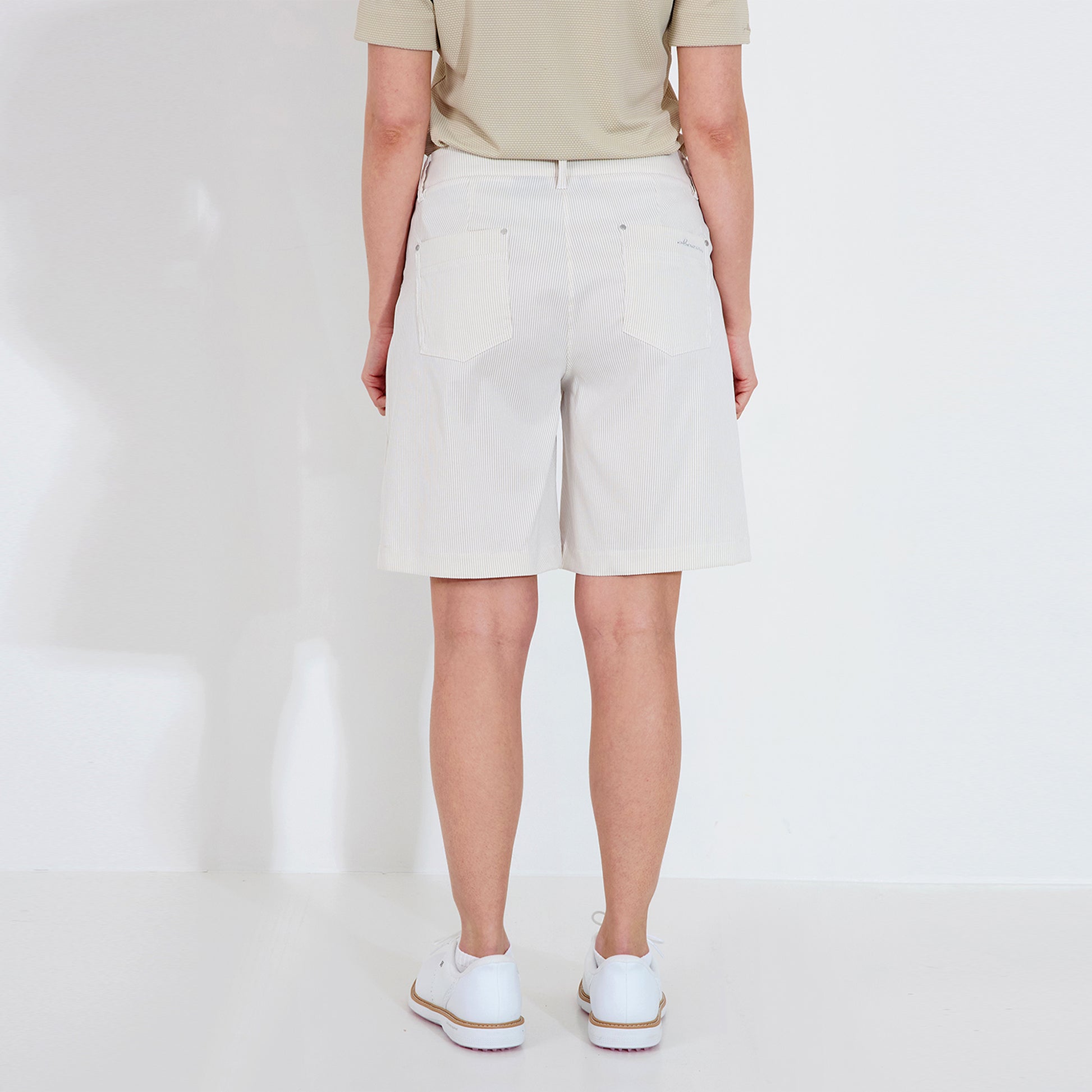 Abacus Ladies Wide Leg Pinstripe Shorts - Effortless Style & Performance 