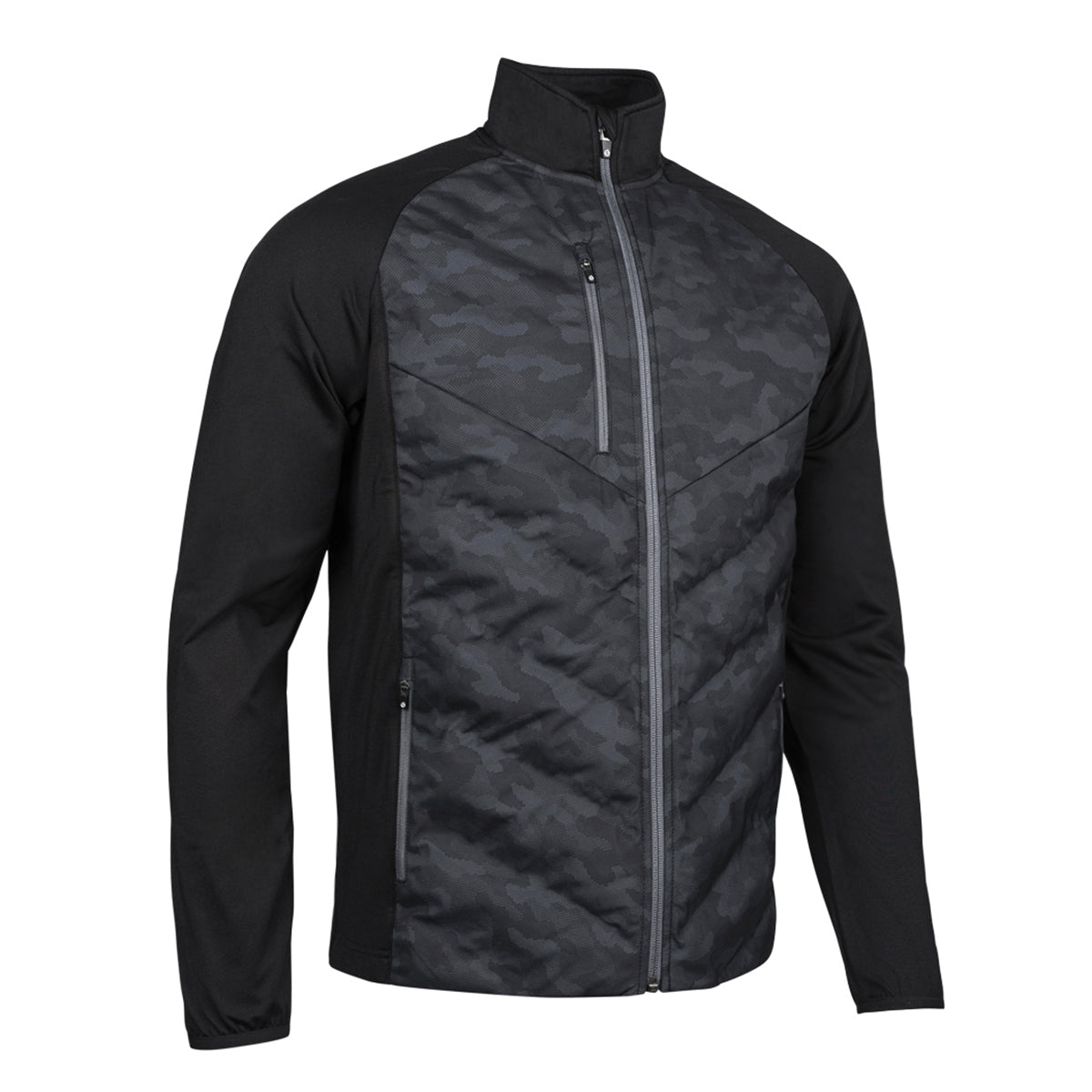 Sunderland Mens Thermal Hybrid Jacket with Water Repellent Finish in Black Camo