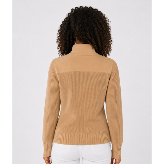 Swing Out Sister Knitted Lined Sweater with Double Layered Neck Line