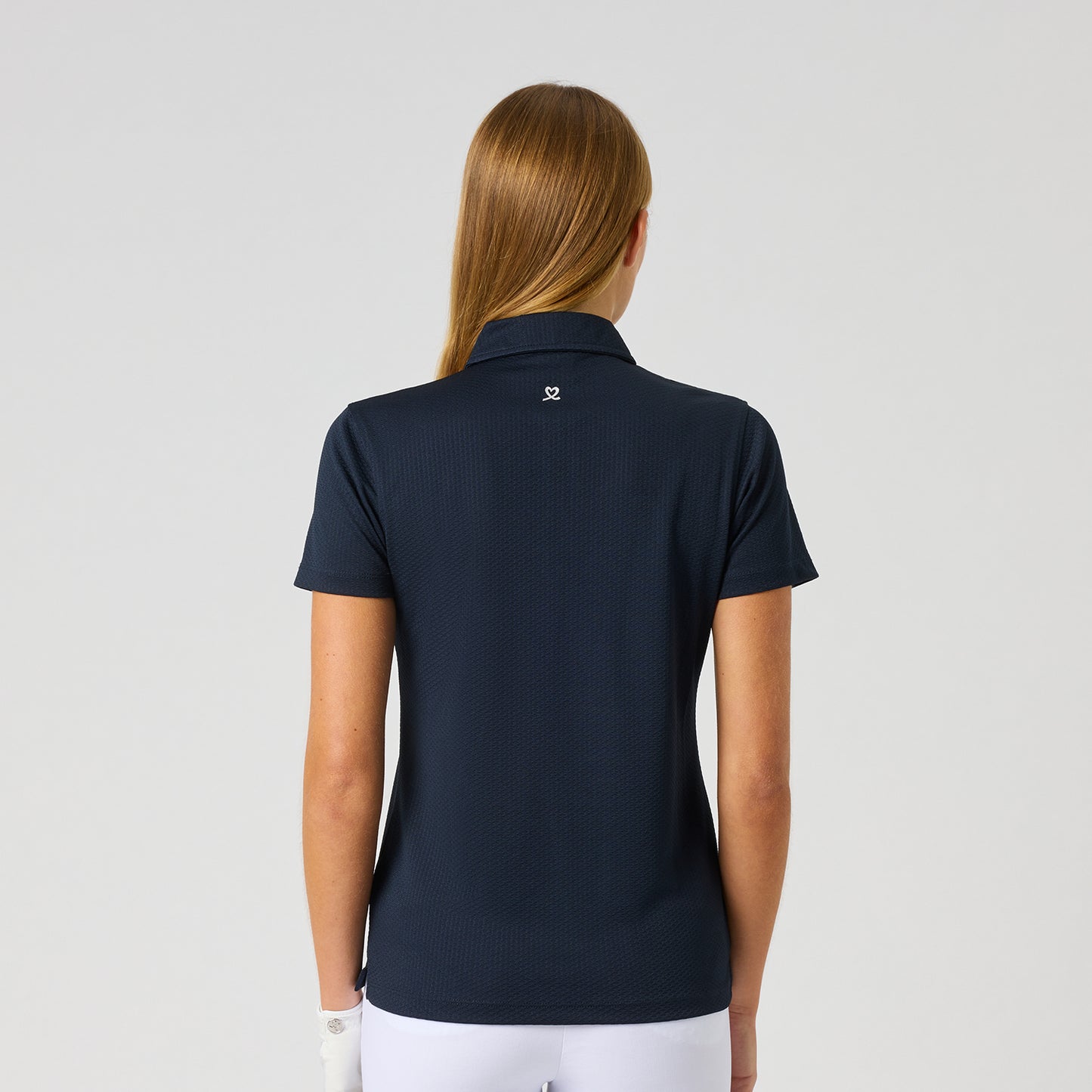 Daily Sports Honeycomb Structured Short Sleeve Polo Shirt in Navy