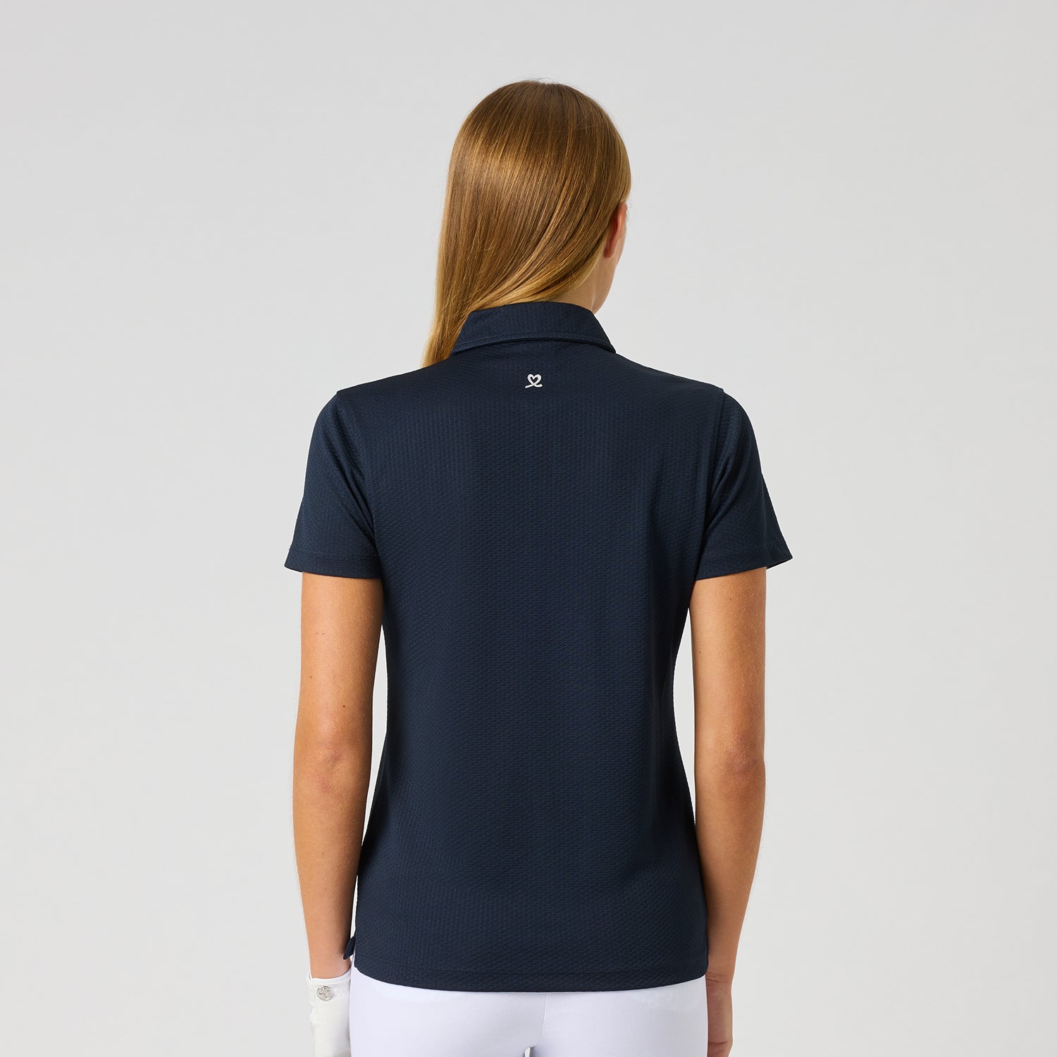Daily Sports Honeycomb Structured Short Sleeve Polo Shirt in Navy