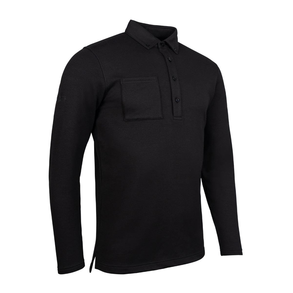 Glenmuir Mens Black Thermal Long-Sleeve Polo