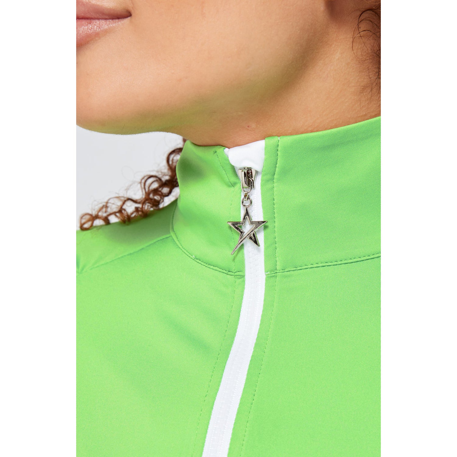 Swing Out Sister Women's Zip-Neck Top in Emerald