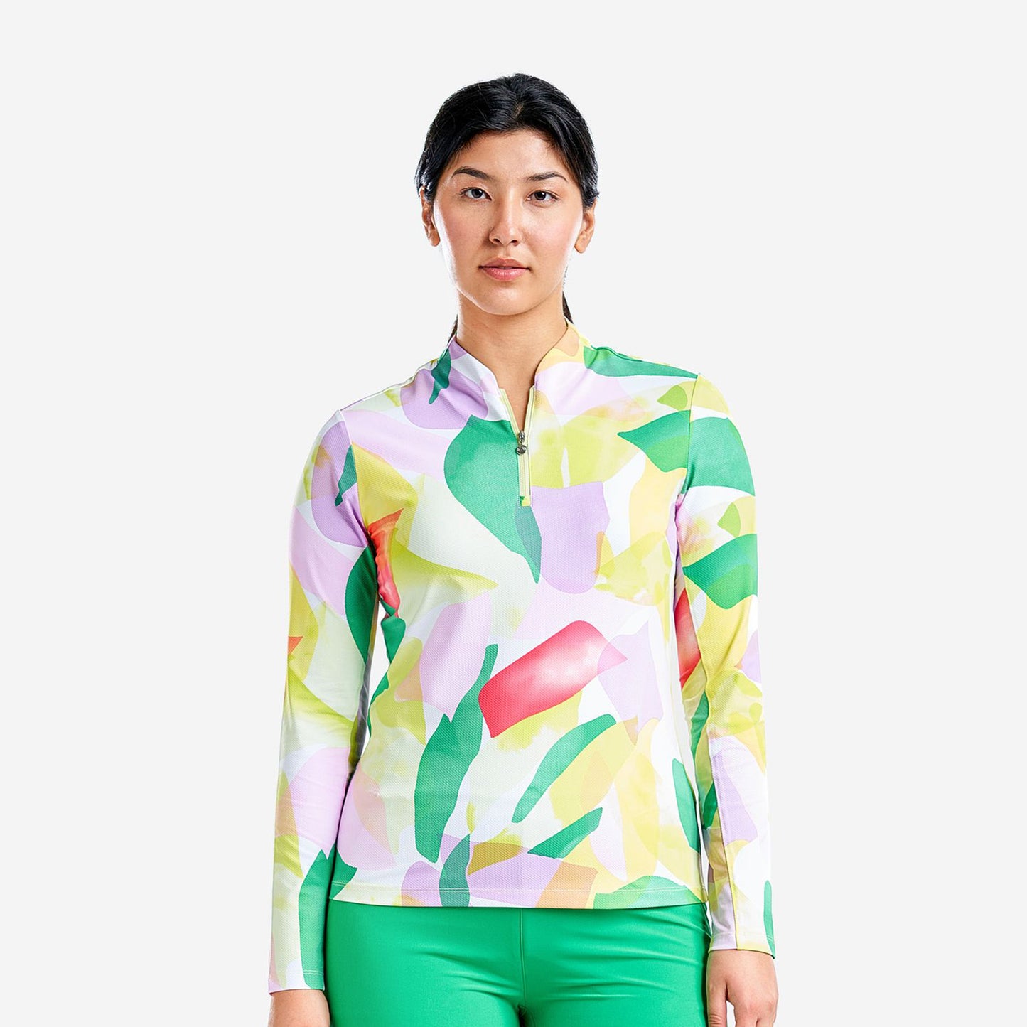 Nivo Ladies Long Sleeve Golf Polo in Abstract Print