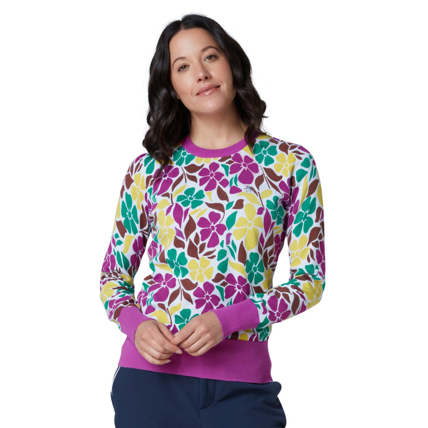 Original Penguin Ladies Floral Print Golf Sweater