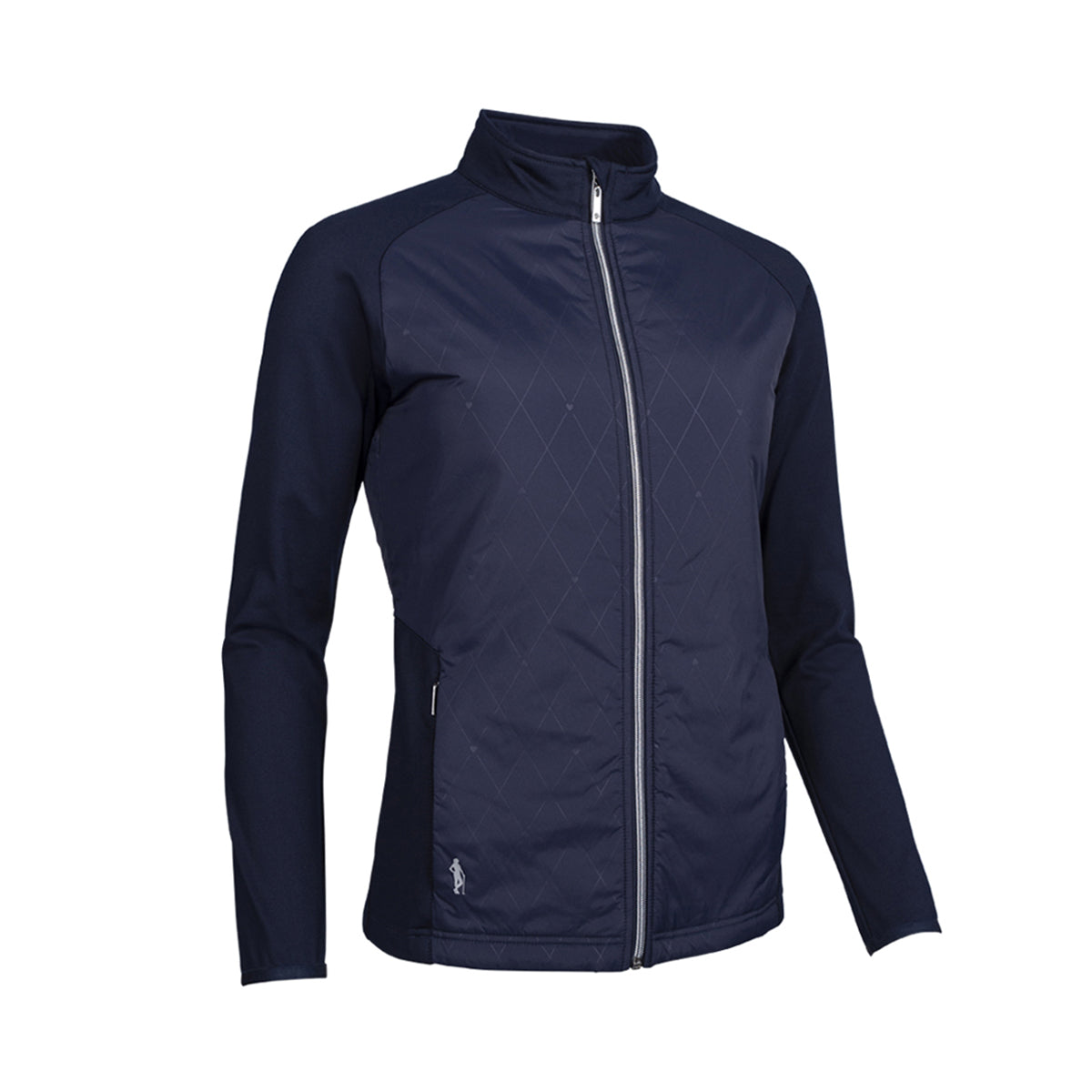 Glenmuir Ladies Thermal Hybrid Jacket with Subtle Diamond Print in Navy