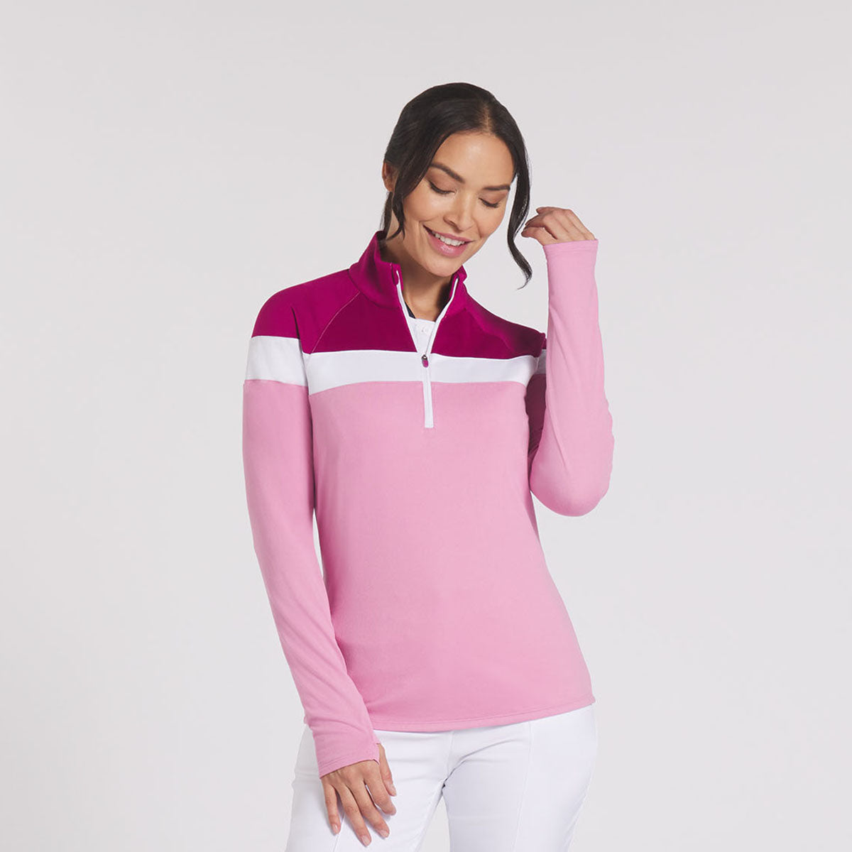 Puma Golf Ladies Colourblock UPF 50+ 1/4 Zip Top