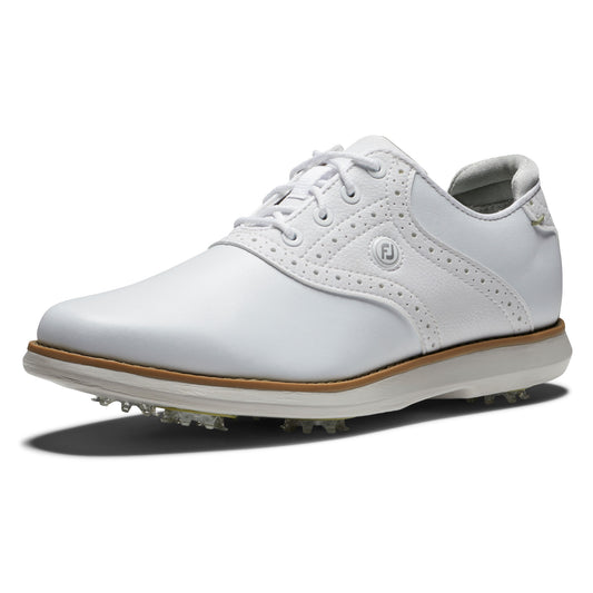 FootJoy Ladies Traditions Golf Shoe in White with Softspikes