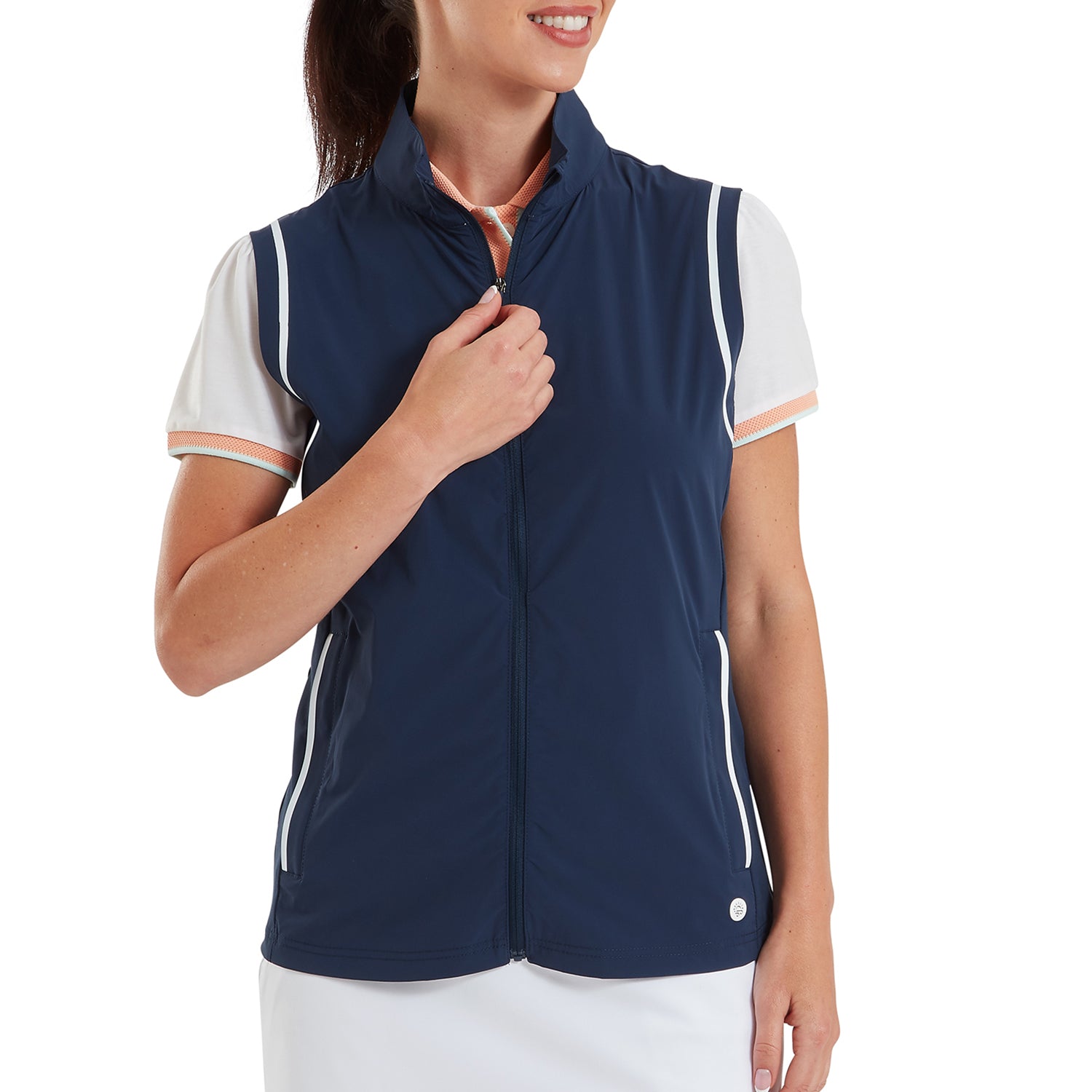 FootJoy Ladies Ultra Lightweight & Packable Gilet in Navy with Water Resistant Finish